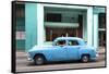 Cuba Fuerte Collection - Blue Taxi Car-Philippe Hugonnard-Framed Stretched Canvas