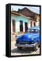 Cuba Fuerte Collection - Blue Taxi in Trinidad III-Philippe Hugonnard-Framed Stretched Canvas