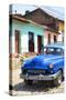 Cuba Fuerte Collection - Blue Taxi in Trinidad III-Philippe Hugonnard-Stretched Canvas