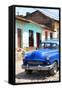 Cuba Fuerte Collection - Blue Taxi in Trinidad III-Philippe Hugonnard-Framed Stretched Canvas