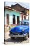 Cuba Fuerte Collection - Blue Taxi in Trinidad III-Philippe Hugonnard-Stretched Canvas