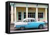 Cuba Fuerte Collection - Blue Vintage Car-Philippe Hugonnard-Framed Stretched Canvas