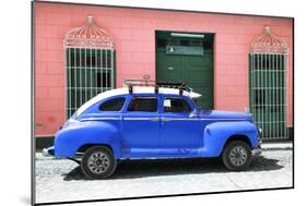 Cuba Fuerte Collection - Blue Vintage Car-Philippe Hugonnard-Mounted Photographic Print