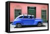 Cuba Fuerte Collection - Blue Vintage Car-Philippe Hugonnard-Framed Stretched Canvas