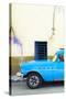 Cuba Fuerte Collection - Classic American Blue Car-Philippe Hugonnard-Stretched Canvas