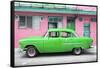 Cuba Fuerte Collection - Classic American Green Car in Havana-Philippe Hugonnard-Framed Stretched Canvas