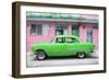 Cuba Fuerte Collection - Classic American Green Car in Havana-Philippe Hugonnard-Framed Photographic Print