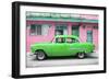 Cuba Fuerte Collection - Classic American Green Car in Havana-Philippe Hugonnard-Framed Photographic Print