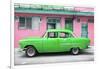Cuba Fuerte Collection - Classic American Green Car in Havana-Philippe Hugonnard-Framed Photographic Print