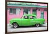 Cuba Fuerte Collection - Classic American Green Car in Havana-Philippe Hugonnard-Framed Photographic Print