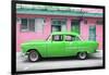 Cuba Fuerte Collection - Classic American Green Car in Havana-Philippe Hugonnard-Framed Photographic Print