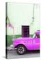 Cuba Fuerte Collection - Classic American Hot Pink Car-Philippe Hugonnard-Stretched Canvas