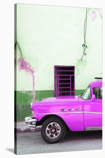 Cuba Fuerte Collection - Classic American Hot Pink Car-Philippe Hugonnard-Stretched Canvas