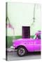 Cuba Fuerte Collection - Classic American Hot Pink Car-Philippe Hugonnard-Stretched Canvas