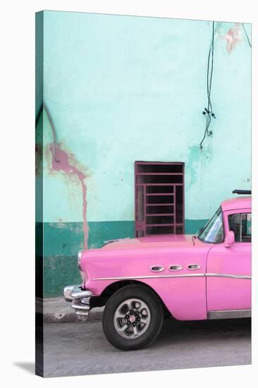 Cuba Fuerte Collection - Classic American Pink Car-Philippe Hugonnard-Stretched Canvas