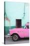 Cuba Fuerte Collection - Classic American Pink Car-Philippe Hugonnard-Stretched Canvas