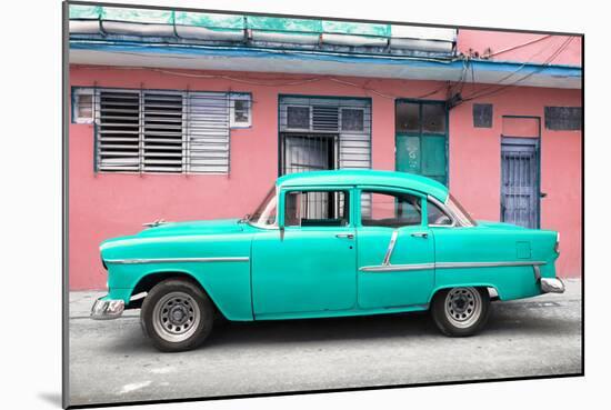 Cuba Fuerte Collection - Classic American Turquoise Car in Havana-Philippe Hugonnard-Mounted Photographic Print