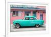 Cuba Fuerte Collection - Classic American Turquoise Car in Havana-Philippe Hugonnard-Framed Photographic Print