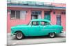 Cuba Fuerte Collection - Classic American Turquoise Car in Havana-Philippe Hugonnard-Mounted Photographic Print