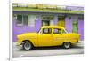 Cuba Fuerte Collection - Classic American Yellow Car in Havana-Philippe Hugonnard-Framed Photographic Print