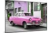 Cuba Fuerte Collection - Classic Pink Car-Philippe Hugonnard-Mounted Photographic Print