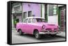 Cuba Fuerte Collection - Classic Pink Car-Philippe Hugonnard-Framed Stretched Canvas