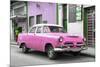 Cuba Fuerte Collection - Classic Pink Car-Philippe Hugonnard-Mounted Photographic Print