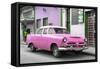 Cuba Fuerte Collection - Classic Pink Car-Philippe Hugonnard-Framed Stretched Canvas