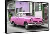 Cuba Fuerte Collection - Classic Pink Car-Philippe Hugonnard-Framed Stretched Canvas