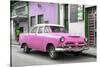 Cuba Fuerte Collection - Classic Pink Car-Philippe Hugonnard-Stretched Canvas