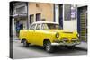 Cuba Fuerte Collection - Classic Yellow Car-Philippe Hugonnard-Stretched Canvas