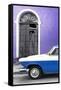 Cuba Fuerte Collection - Close-up of American Classic Car White and Blue-Philippe Hugonnard-Framed Stretched Canvas