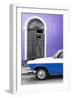 Cuba Fuerte Collection - Close-up of American Classic Car White and Blue-Philippe Hugonnard-Framed Photographic Print