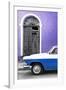 Cuba Fuerte Collection - Close-up of American Classic Car White and Blue-Philippe Hugonnard-Framed Photographic Print