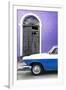 Cuba Fuerte Collection - Close-up of American Classic Car White and Blue-Philippe Hugonnard-Framed Premium Photographic Print