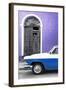 Cuba Fuerte Collection - Close-up of American Classic Car White and Blue-Philippe Hugonnard-Framed Photographic Print