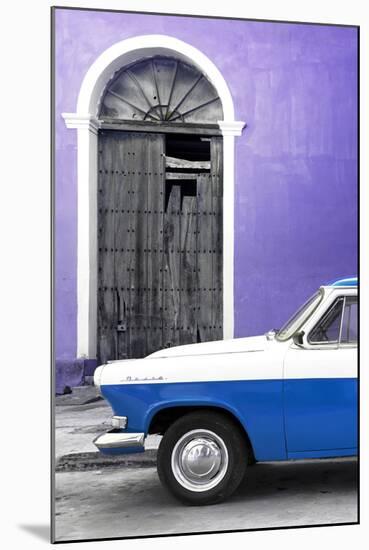 Cuba Fuerte Collection - Close-up of American Classic Car White and Blue-Philippe Hugonnard-Mounted Photographic Print
