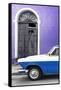 Cuba Fuerte Collection - Close-up of American Classic Car White and Blue-Philippe Hugonnard-Framed Stretched Canvas