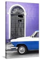 Cuba Fuerte Collection - Close-up of American Classic Car White and Blue-Philippe Hugonnard-Stretched Canvas