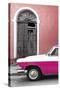 Cuba Fuerte Collection - Close-up of American Classic Car White and Dark Pink-Philippe Hugonnard-Stretched Canvas