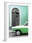 Cuba Fuerte Collection - Close-up of American Classic Car White and Green-Philippe Hugonnard-Framed Photographic Print