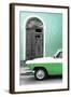 Cuba Fuerte Collection - Close-up of American Classic Car White and Green-Philippe Hugonnard-Framed Photographic Print