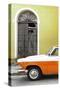 Cuba Fuerte Collection - Close-up of American Classic Car White and Orange-Philippe Hugonnard-Stretched Canvas