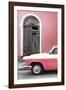 Cuba Fuerte Collection - Close-up of American Classic Car White and Pink-Philippe Hugonnard-Framed Photographic Print