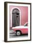 Cuba Fuerte Collection - Close-up of American Classic Car White and Pink-Philippe Hugonnard-Framed Photographic Print