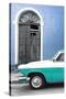 Cuba Fuerte Collection - Close-up of American Classic Car White and Turquoise-Philippe Hugonnard-Stretched Canvas