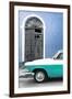 Cuba Fuerte Collection - Close-up of American Classic Car White and Turquoise-Philippe Hugonnard-Framed Photographic Print