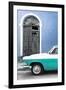 Cuba Fuerte Collection - Close-up of American Classic Car White and Turquoise-Philippe Hugonnard-Framed Photographic Print
