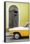 Cuba Fuerte Collection - Close-up of American Classic Car White and Yellow-Philippe Hugonnard-Framed Stretched Canvas