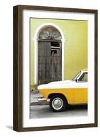 Cuba Fuerte Collection - Close-up of American Classic Car White and Yellow-Philippe Hugonnard-Framed Photographic Print